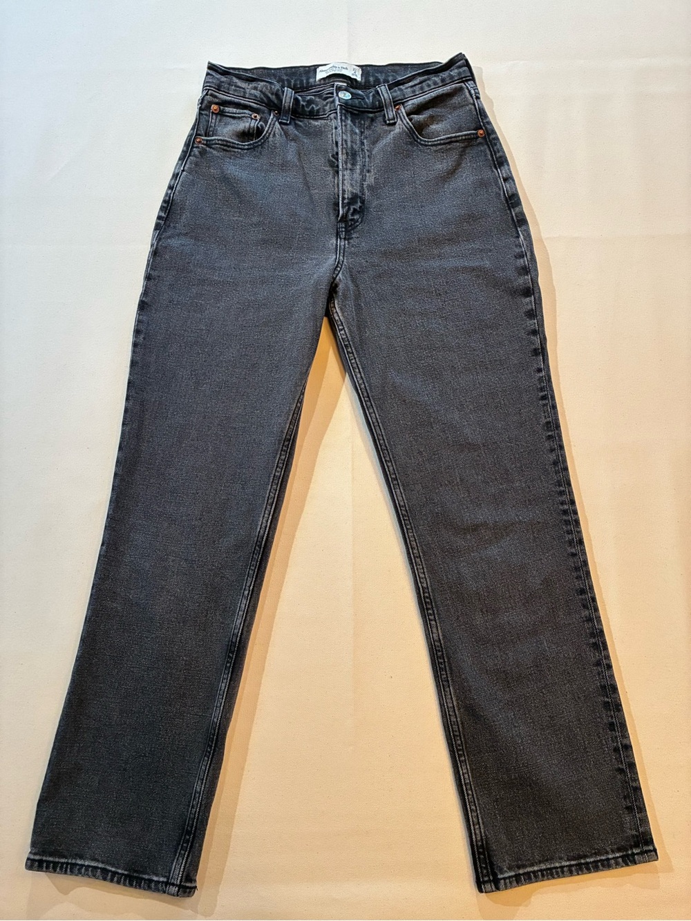Abercrombie & Fitch Curve Love Ultra High Rise Ankle Straight Jeans 27 4